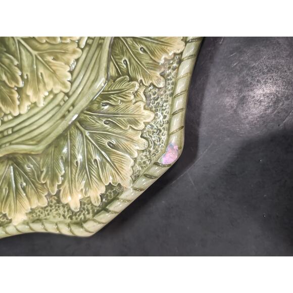 Fitz & Floyd Leaf Platter, Bella Vista‎ 14" Serving Platter, Handcrafted, Flawed - Picture 10 of 10